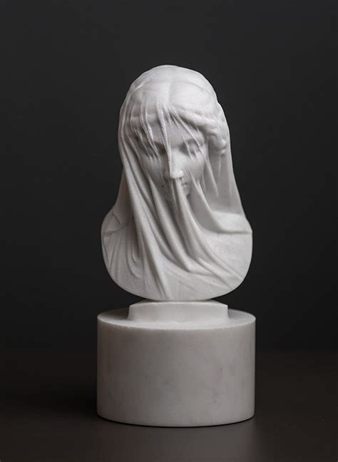 marble bust of the veiled virgin mary by strazza carved statue artist sculpture amazon ca home