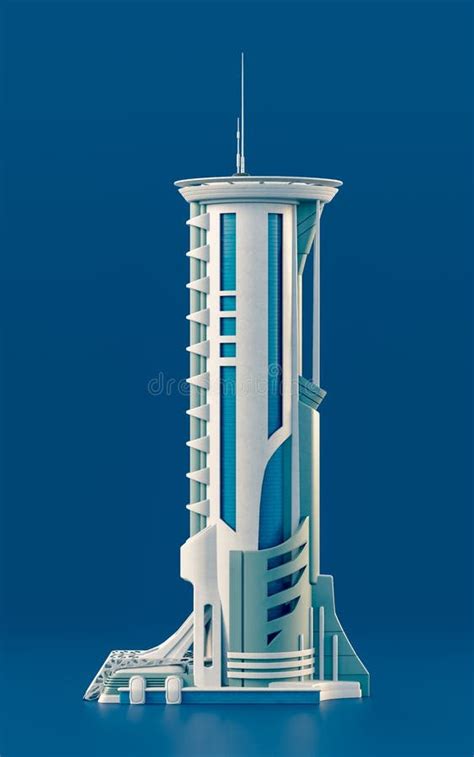 Modern Futuristic Skyscraper Architectural Tall Structure Isolated On