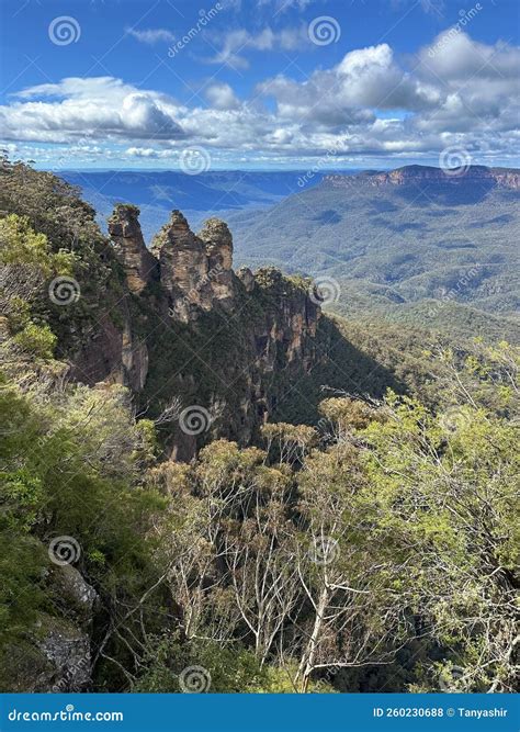 The Three Sisters Blue Mountains New South Wales Australia Stock