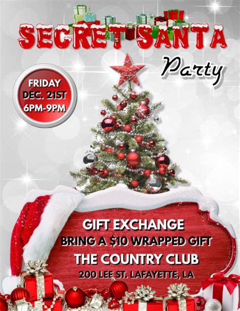 Secret Santa T Exchange Flyer Template Postermywall