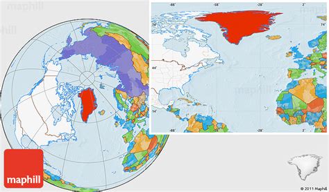Where Is Greenland Located On A World Map Map