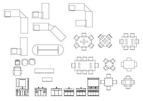 Miscellaneous Hotel And Restaurant Furniture Blocks Cad Drawing Details