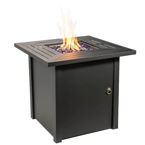 Teamson Home 30 In Square Steel Propane Gas Fire Pit Hf45701aa S The
