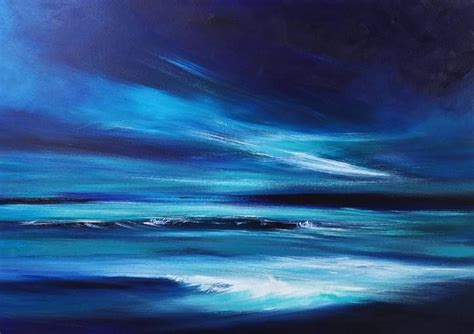 Midnight Blue Painting In 2020 Buy Paintings Online Seascape