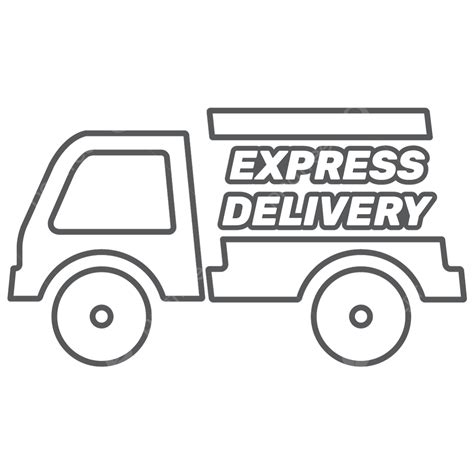Express Delivery Logo With Covered Van Vector Express Delivery Label