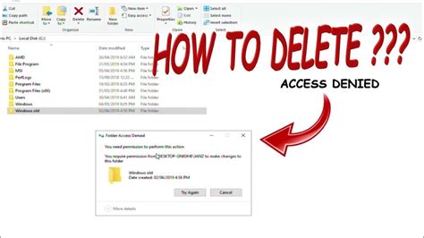 How To Delete Folder Or Files Access Denied Youtube