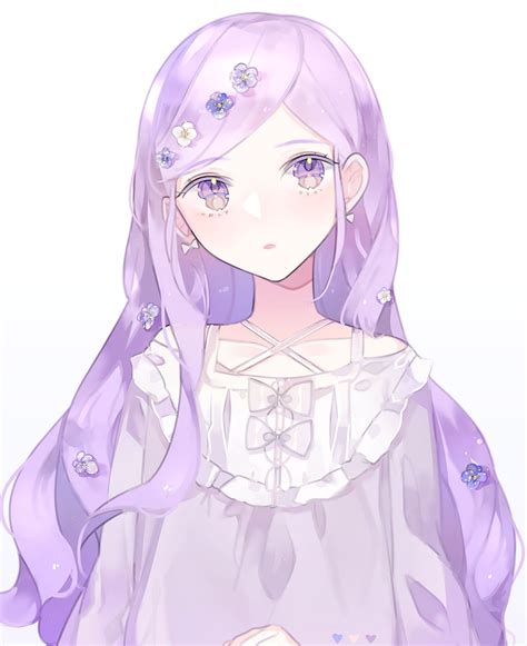 Kawaii Cute Anime Girl Purple Hair Anime Wallpaper Hd
