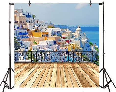 Accessories And Supplies Zhy Greece Santorini Backdrops 7x5ft Blue