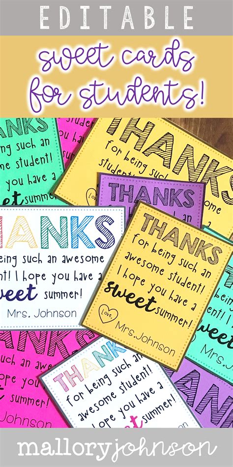 Free Printable End Of The Year Cards For Students

