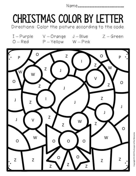 Color By Capital Letter Christmas Preschool Worksheets Wreath The
