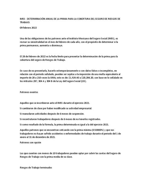 Calculo Prt Imss Pdf