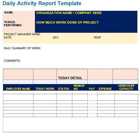 Daily S Report Format Excel Free Tutorial Pics