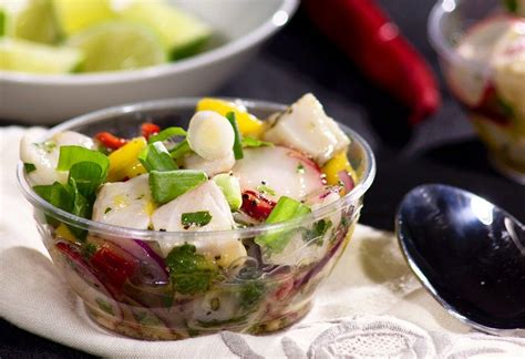 Sea Bass Ceviche Classic Peruvian Dish With A Mediterranean Twist For