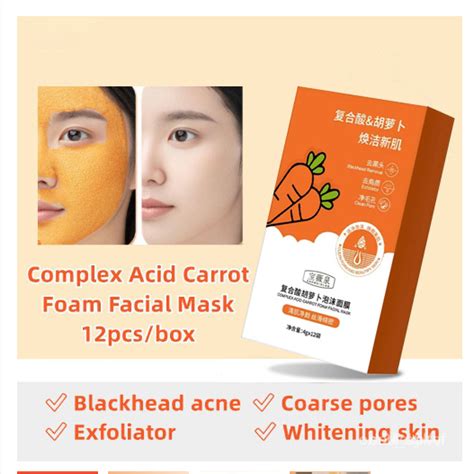 Complex Acid Carrot Foam Facial Mask 12pcsbox Salicylic Acid Bubble
