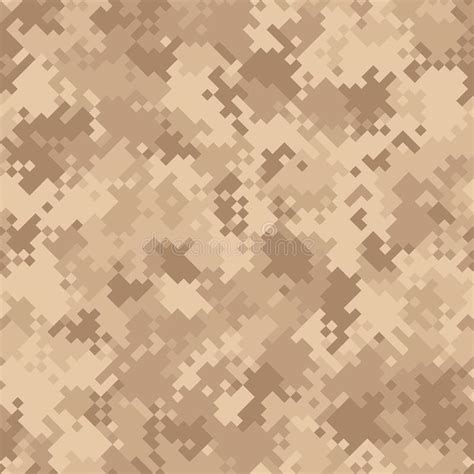 Seamless Digital Desert Pixel Camo Texture Vector For Army Textile