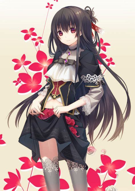 ๑･㉨･๑ Anime Art Anime Girl With Black Dress And Long Black Hair