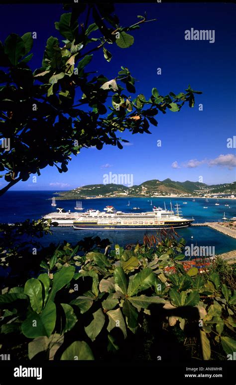 St Maarten Martin Cruise Ship Philipsburg Capital Caribbean Stock