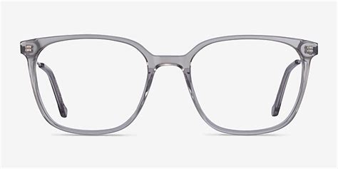 Confident Square Clear Gray Silver Glasses For Men Eyebuydirect