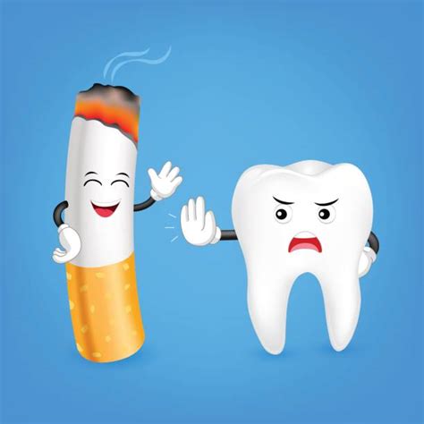 yellow teeth and cigarette cute dental characters clip art vector images and illustrations istock
