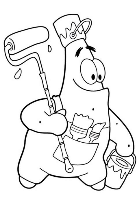 Coloriages Patrick Étoile de mer imprimable, gratuit, pour les enfants