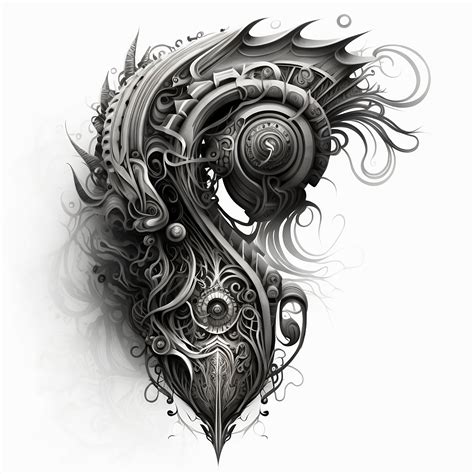 Biomechanical Tattoo Design White Background Png File Etsy Canada
