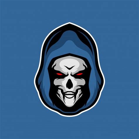 Grim Reaper Head Mascot Premium Vector Freepik Vector Logo Skull
