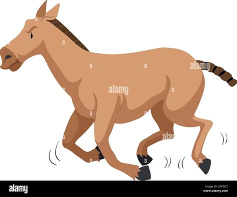 Brown Horse Running Fast Illustration Stock Vector Image And Art Alamy
