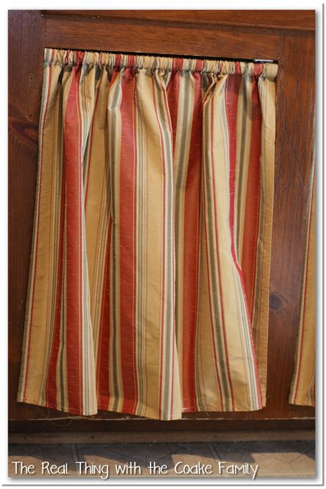 Ruffled beige curtains in the fitted kitchen with light wood cabinets if you're a follower of blinds, you're right. Kitchen Cabinet Ideas: Curtains for Cabinet Doors - The Real Thing with the Coake Family