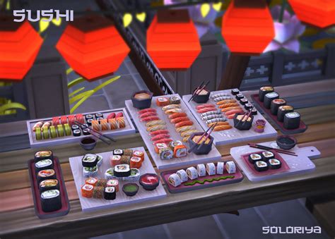 Soloriya Sushi Set Sims 4