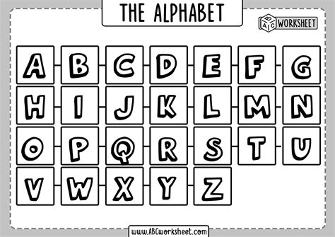 Complete Alphabet Letters For Printing Abc Worksheet
