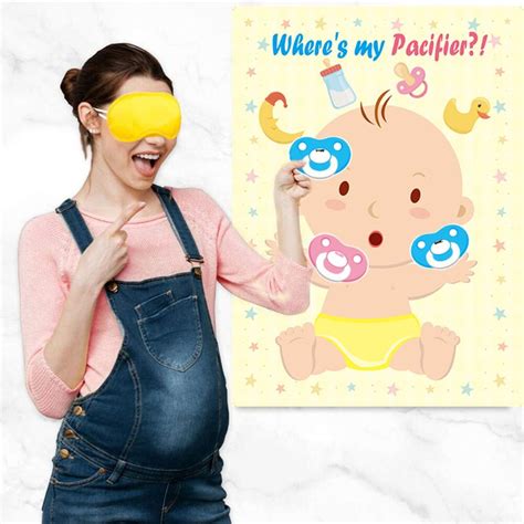 Pin The Pacifier On The Baby Game For Baby Shower Kids Birthday Party