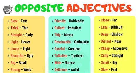 Common Adjectives In English Eslbuzz Learning English E