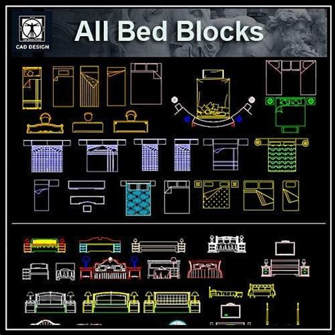 【all Beds Cad Blocks】