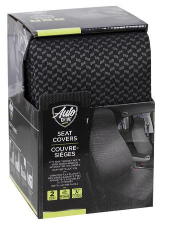 AUTO DRIVE 2PC High Back Car Seat Covers Starla Black | Walmart Canada