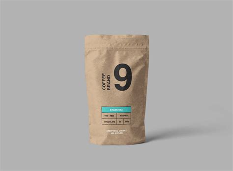 Download Free Kraft Paper Coffee Pouch Mockup (PSD)