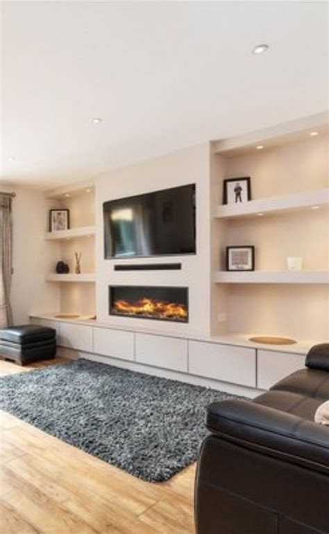 Fireplace Tv And Shelving Built In Shelves Living Room Living Room
