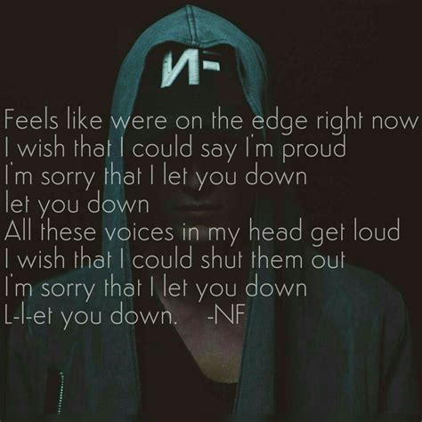 Let You Down Nf Song In His New Album Perception Nf Lyrics Song Lyric