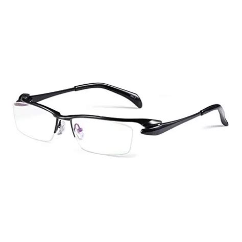 mincl pure titanium half rimless business glasses frame eyeglasses clear lens lxl in men s