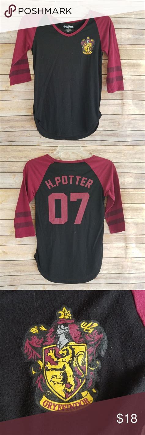 Harry Potter Gryffindor Tee Shirt 34 Sleeve Tee Shirts Harry Potter