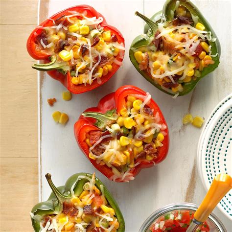 Bacon Corn Stuffed Peppers Recipe How To Make It
