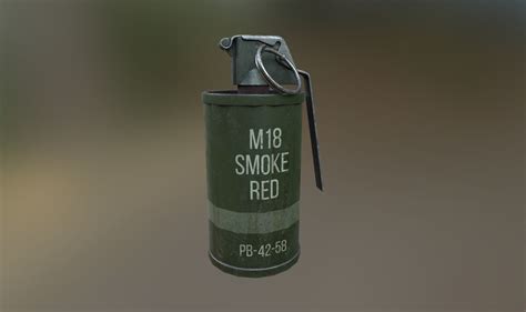 3d Model M 18 Smoke Grenade Usa Midpoly Pbr Vr Ar Low Poly Cgtrader