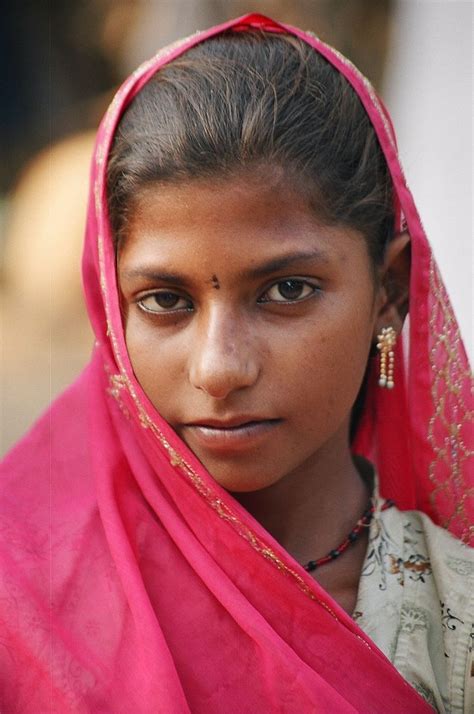 Girl From A Small Village Rajasthan India Beautiful Girl Face