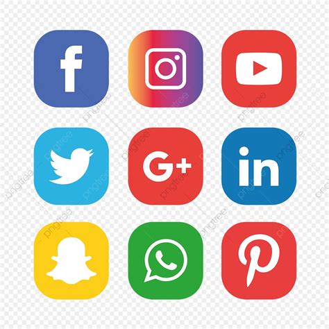 Conjunto De Iconos De Redes Sociales Png Imágenes Prediseñadas De