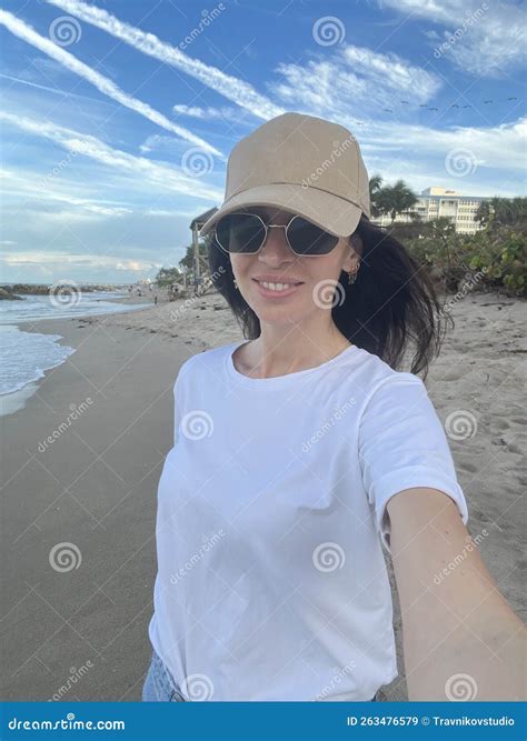 Young Beautiful Woman Taking Selfie On The Beach Stock Image Image Of Selfie Idyllic 263476579