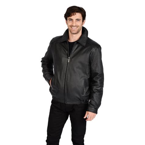 Excelled Mens Big And Tall Lambskin Bomber Jacket Online Exclusive