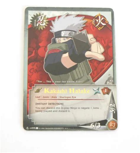 Naruto Tcg Trading Card Game Kakashi Hatake 008 Gold Foil Text Rare