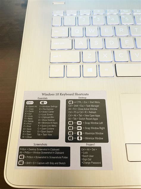Buy Windows 10 Reference Keyboard Shortcut Cheat Sheet Sticker 35x3