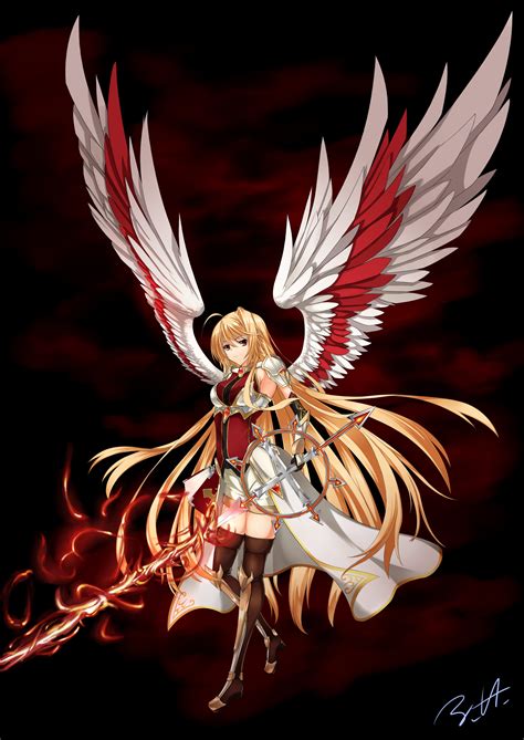 Anime Girls With Wings Anime Girl Angel Wings Feathers Wallpaper X Wallpaperup