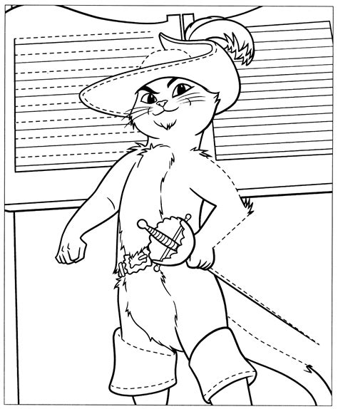 Coloring Page Puss In Boots