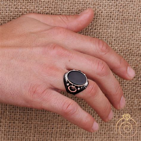 Mens Onyx Gemstone Signet Ring Which Will Give You A Head Turning
